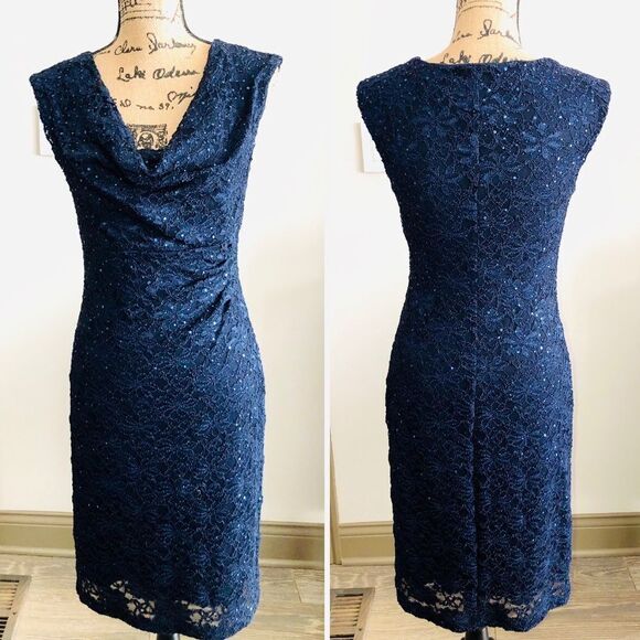 lace and sequins evening dress - Picture 4 of 5